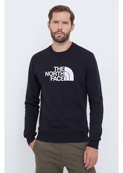 The North Face bluza bawełniana Drew Peak Crew NF0A4SVRKY41 męska kolor czarny z aplikacją ze sklepu PRM w kategorii Bluzy męskie - zdjęcie 164931865