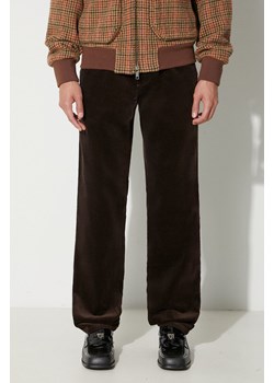Norse Projects spodnie sztruksowe Aros kolor brązowy proste ze sklepu PRM w kategorii Spodnie męskie - zdjęcie 164931959