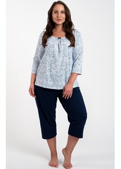 Bawełniana piżama damska 3/4 Antonia, Kolor niebiesko-granatowy, Rozmiar L, Italian Fashion ze sklepu Intymna w kategorii Piżamy damskie - zdjęcie 164932019