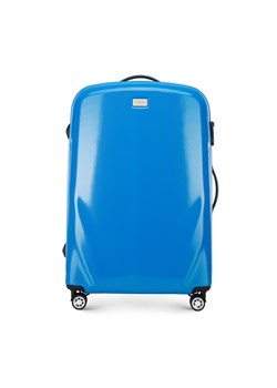 Duża walizka z polikarbonu jednokolorowa niebieska ze sklepu WITTCHEN w kategorii Walizki - zdjęcie 164936136