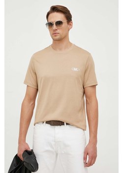Michael Kors t-shirt bawełniany męski kolor beżowy z aplikacją ze sklepu ANSWEAR.com w kategorii T-shirty męskie - zdjęcie 164937438