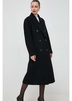 Beatrice B płaszcz wełniany kolor czarny przejściowy dwurzędowy ze sklepu ANSWEAR.com w kategorii Płaszcze damskie - zdjęcie 164937459