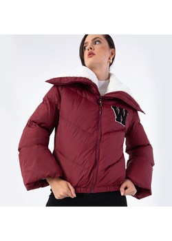 Damska kurtka oversizowa z kołnierzem podszytym sztucznym barankiem ciemnoczerwona ze sklepu WITTCHEN w kategorii Kurtki damskie - zdjęcie 164953096