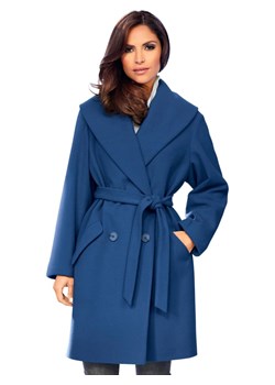 Heine Wełniany płaszcz w kolorze niebieskim ze sklepu Limango Polska w kategorii Płaszcze damskie - zdjęcie 164953477