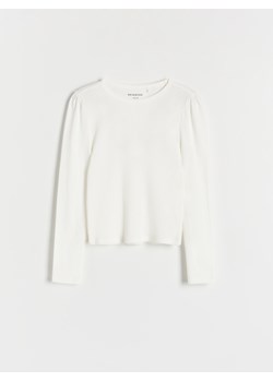 Reserved - Koszulka z bufkami - złamana biel ze sklepu Reserved w kategorii Bluzki dziewczęce - zdjęcie 164953928