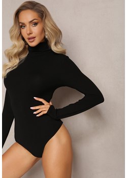 Czarne Bawełniane Body z Golfem Ohpia ze sklepu Renee odzież w kategorii Bluzki damskie - zdjęcie 164954309
