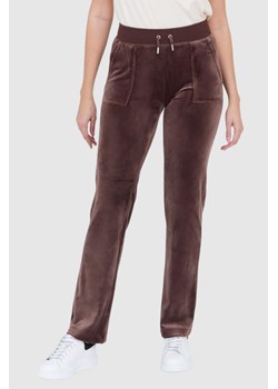 JUICY COUTURE Brązowe spodnie dresowe z weluru, Wybierz rozmiar XS ze sklepu outfit.pl w kategorii Spodnie damskie - zdjęcie 165007787