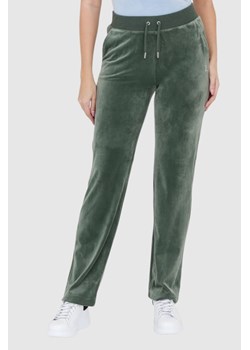 JUICY COUTURE Welurowe zielone spodnie dresowe diamante bottoms, Wybierz rozmiar S ze sklepu outfit.pl w kategorii Spodnie damskie - zdjęcie 165007815