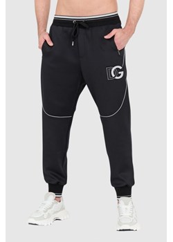DOLCE & GABBANA Czarne spodnie dresowe z dużym logo, Wybierz rozmiar 48 ze sklepu outfit.pl w kategorii Spodnie męskie - zdjęcie 165009005