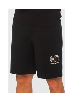 EMPORIO ARMANI Czarne bawełniane szorty z wyszywanym logo, Wybierz rozmiar S ze sklepu outfit.pl w kategorii Spodenki męskie - zdjęcie 165009466