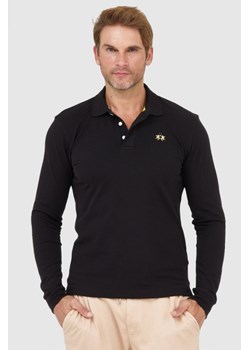 LA MARTINA Czarne polo z długim rękawem, Wybierz rozmiar L ze sklepu outfit.pl w kategorii T-shirty męskie - zdjęcie 165009749