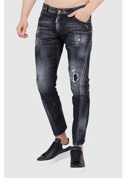 DSQUARED2 Czarne jeansy męskie sexy twist jean, Wybierz rozmiar 52 ze sklepu outfit.pl w kategorii Jeansy męskie - zdjęcie 165009788