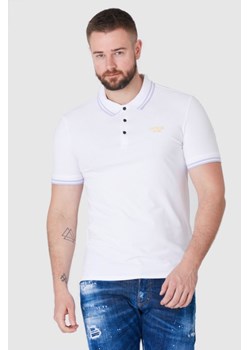 GUESS Biała koszulka polo z wyszywanym logo, Wybierz rozmiar M ze sklepu outfit.pl w kategorii T-shirty męskie - zdjęcie 165010108