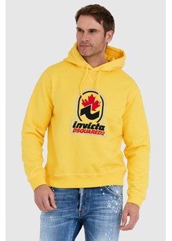 DSQUARED2 Żółta bluza męska invicta cool hoodie, Wybierz rozmiar L ze sklepu outfit.pl w kategorii Bluzy męskie - zdjęcie 165010695