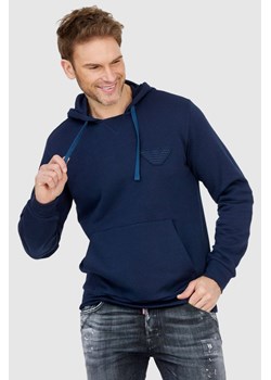 EMPORIO ARMANI Granatowa bluza męska z kapturem i logo, Wybierz rozmiar M ze sklepu outfit.pl w kategorii Bluzy męskie - zdjęcie 165010789