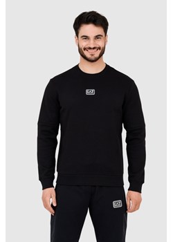 EA7 Czarna bluza męska z naszywką z logo, Wybierz rozmiar XXL ze sklepu outfit.pl w kategorii Bluzy męskie - zdjęcie 165011255