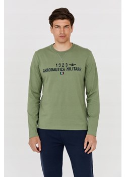 AERONAUTICA MILITARE Longsleeve zielony męski, Wybierz rozmiar S ze sklepu outfit.pl w kategorii T-shirty męskie - zdjęcie 165011545