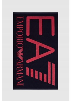 EA7 Granatowy ręcznik z dużym czerwonym logo ze sklepu outfit.pl w kategorii Ręczniki - zdjęcie 165011595