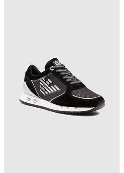 EA7 Czarne sneakersy damskie ze srebrnym logo, Wybierz rozmiar 40 ze sklepu outfit.pl w kategorii Buty sportowe damskie - zdjęcie 165012347