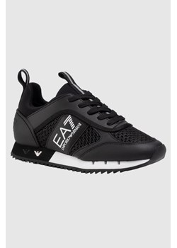 EA7 Czarne sneakersy męskie z białym logo, Wybierz rozmiar 45 1/3 ze sklepu outfit.pl w kategorii Buty sportowe męskie - zdjęcie 165012537