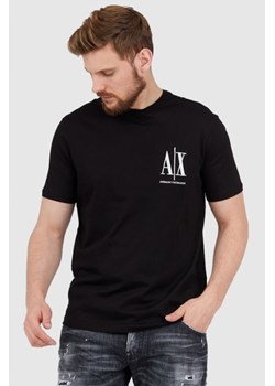 ARMANI EXCHANGE Czarny t-shirt męski z wyszywanym logo, Wybierz rozmiar M ze sklepu outfit.pl w kategorii T-shirty męskie - zdjęcie 165013656