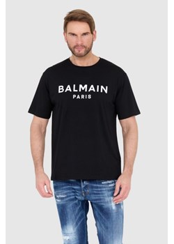 BALMAIN Czarny t-shirt męski z logo, Wybierz rozmiar 2XL ze sklepu outfit.pl w kategorii T-shirty męskie - zdjęcie 165013738