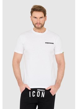 DSQUARED2 Biały bawełniany t-shirt z małym logo, Wybierz rozmiar S ze sklepu outfit.pl w kategorii T-shirty męskie - zdjęcie 165013827