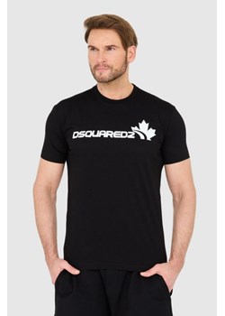 DSQUARED2 Czarny bawełniany t-shirt z dużym logo, Wybierz rozmiar S ze sklepu outfit.pl w kategorii T-shirty męskie - zdjęcie 165013866