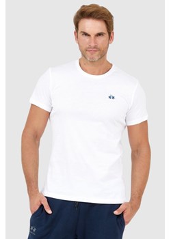 LA MARTINA Biały t-shirt męski z wyszywanym logo, Wybierz rozmiar 3XL ze sklepu outfit.pl w kategorii T-shirty męskie - zdjęcie 165014195