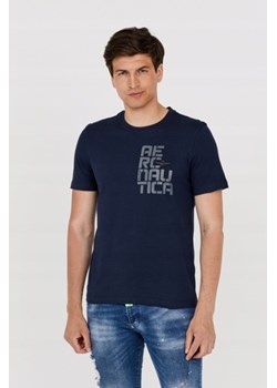 AERONAUTICA MILITARE Granatowy t-shirt męski, Wybierz rozmiar 3XL ze sklepu outfit.pl w kategorii T-shirty męskie - zdjęcie 165014535