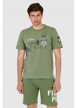 AERONAUTICA MILITARE Zielony t-shirt męski, Wybierz rozmiar XXL ze sklepu outfit.pl w kategorii T-shirty męskie - zdjęcie 165014586