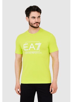 EA7 Zielony męski t-shirt z dużym białym logo, Wybierz rozmiar XXL ze sklepu outfit.pl w kategorii T-shirty męskie - zdjęcie 165014625