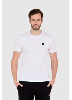 EA7 Biała koszulka męska z naszywką z logo, Wybierz rozmiar XXL ze sklepu outfit.pl w kategorii T-shirty męskie - zdjęcie 165014868