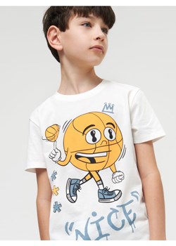 Sinsay - Koszulka z nadrukiem - kremowy ze sklepu Sinsay w kategorii T-shirty chłopięce - zdjęcie 165016957