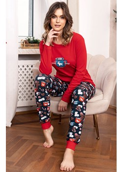 Bawełniana piżama damska świąteczna czerwona Makala, Kolor czerwony-wzór, Rozmiar S, Italian Fashion ze sklepu Intymna w kategorii Piżamy damskie - zdjęcie 165018516
