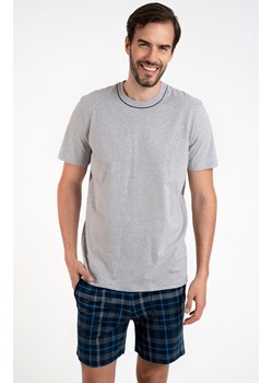 Męska piżama z krótkimi spodniami i krótkim rękawem Ruben, Kolor szaro-granatowy, Rozmiar XL, Italian Fashion ze sklepu Intymna w kategorii Piżamy męskie - zdjęcie 165018559