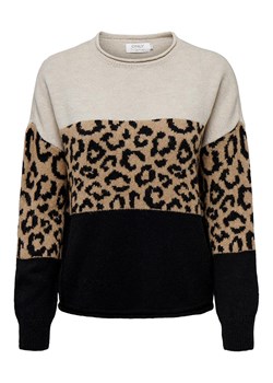 ONLY Sweter &quot;Jade&quot; w kolorze beżowo-czarnym ze sklepu Limango Polska w kategorii Swetry damskie - zdjęcie 165029007