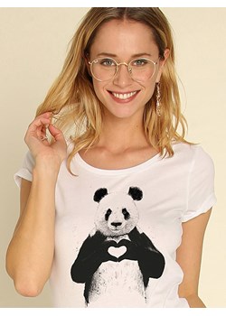 WOOOP Koszulka &quot;Love Panda&quot; w kolorze białym ze sklepu Limango Polska w kategorii Bluzki damskie - zdjęcie 165032308