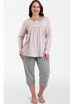Bawełniana piżama damska rozpinana Daniela, Kolor różowo-szary, Rozmiar M, Italian Fashion ze sklepu Intymna w kategorii Piżamy damskie - zdjęcie 165041808