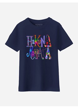 WOOOP Koszulka &quot;Hakuna matata&quot; w kolorze granatowym ze sklepu Limango Polska w kategorii Bluzki dziewczęce - zdjęcie 165046315