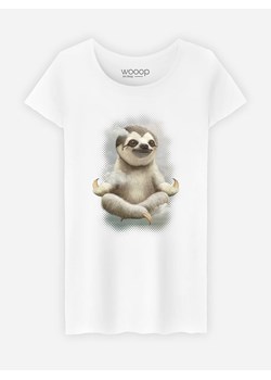 WOOOP Koszulka &quot;Medidate Sloth&quot; w kolorze białym ze sklepu Limango Polska w kategorii Bluzki damskie - zdjęcie 165046409
