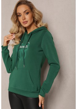 Zielona Bluza Wykończona Polarem z Nadrukiem i Kapturem Nimba ze sklepu Renee odzież w kategorii Bluzy damskie - zdjęcie 165047739