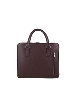 Skórzana torba na laptopa Casual - Bordowa ze sklepu Barberinis w kategorii Torby na laptopa - zdjęcie 165093119
