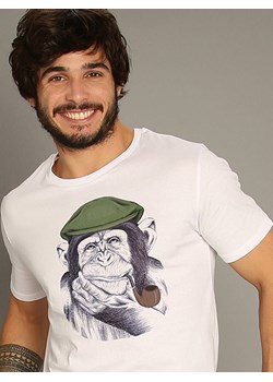 WOOOP Koszulka &quot;Mr. Chimp&quot; w kolorze białym ze sklepu Limango Polska w kategorii T-shirty męskie - zdjęcie 165096255