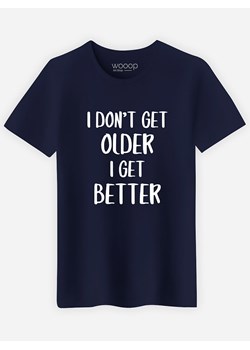 WOOOP Koszulka &quot;I don&apos;t get older&quot; w kolorze granatowym ze sklepu Limango Polska w kategorii T-shirty męskie - zdjęcie 165096425