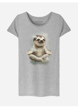 WOOOP Koszulka &quot;Sloth Meditate&quot; w kolorze szarym ze sklepu Limango Polska w kategorii Bluzki damskie - zdjęcie 165096426