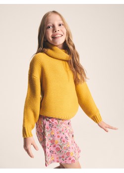 Reserved - Strukturalny sweter z golfem - bursztynowy ze sklepu Reserved w kategorii Swetry dziewczęce - zdjęcie 165139889