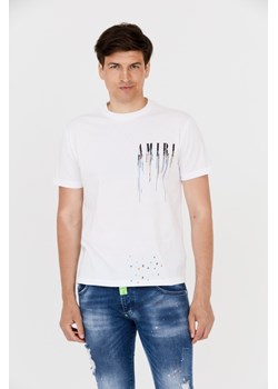 AMIRI T-shirt biały z efektem kolorowej farby, Wybierz rozmiar S ze sklepu outfit.pl w kategorii T-shirty męskie - zdjęcie 165140526