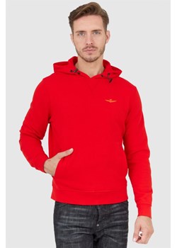 AERONAUTICA MILITARE Czerwona bluza męska z kapturem, Wybierz rozmiar M ze sklepu outfit.pl w kategorii T-shirty męskie - zdjęcie 165143118