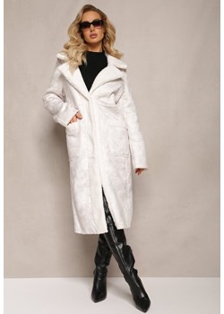 Biały Dwustronny Płaszcz z Kożuszkiem Ducta ze sklepu Renee odzież w kategorii Płaszcze damskie - zdjęcie 165152678
